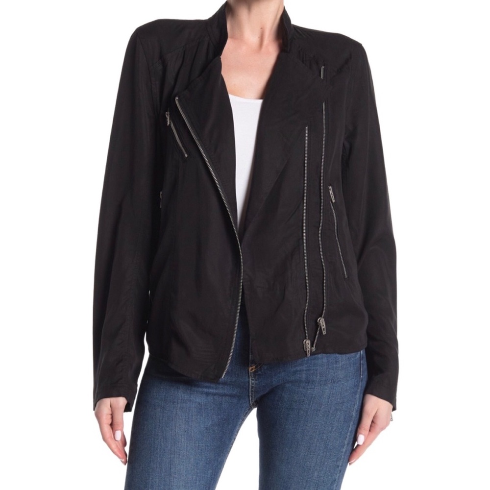 NWT | Blank NYC Woven Moto Jacket in Black Out